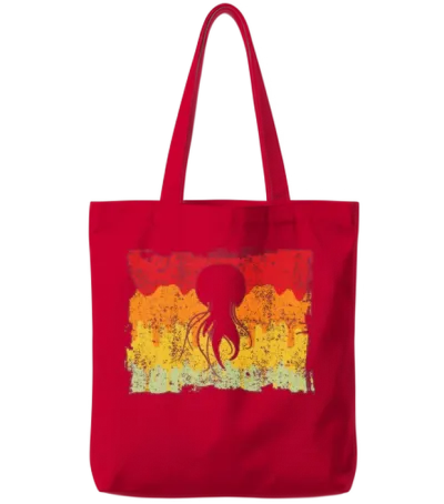 Jellyfish Retro Tote Bags - Red