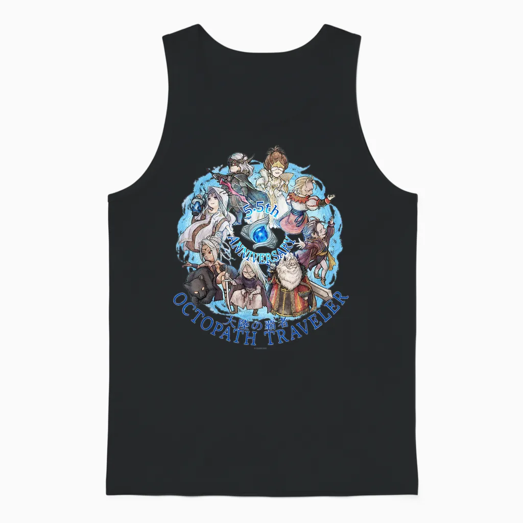 Octopath Traveler: Cotc - 5.5th Anniversary Unisex Tank Top in Black