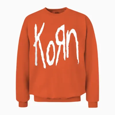 Korn Logo T-Shirt, Black, S Unisex Sweatshirt - Orange