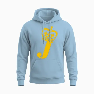 Crown - J – Name Unisex Hoodie - Light Blue