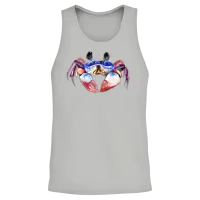 Crab Water Painting Unisex Tank Top - Ash – 2