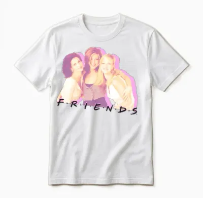 Friends Monica, Rachel, Phoebe Unisex T-Shirt - White