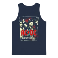 Ac/dc Logo and Band Highway to Hell Album Unisex Tank Top - Navy – 1