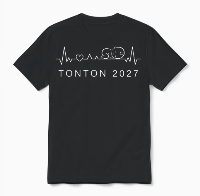Futur Tonton 2027 Battement De Cœur Annonce Grossesse Unisex T-Shirt in Black