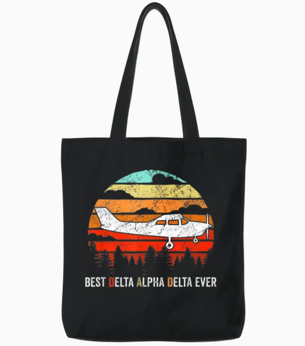 Airplane Pilot Best Dad Flying Gift Tote Bags in Black