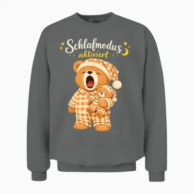 Schlafshirt Nacht Schlafen Schlafanzug Teddybär Schlaf Unisex Sweatshirt - Graphite Heather
