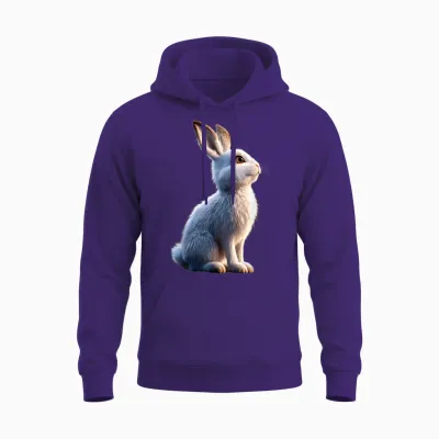 Rabbit Snow Hare Hare Fleece Hare White Rabbit Unisex Hoodie - Purple