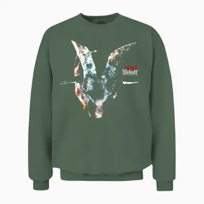 Offizielles Slipknot Iowa T-Shirt - Schwarz, Kurzarm, Unisex, Klein, Klassische Passform, Musik, Slipknot Fans Unisex Sweatshirt - Military Green