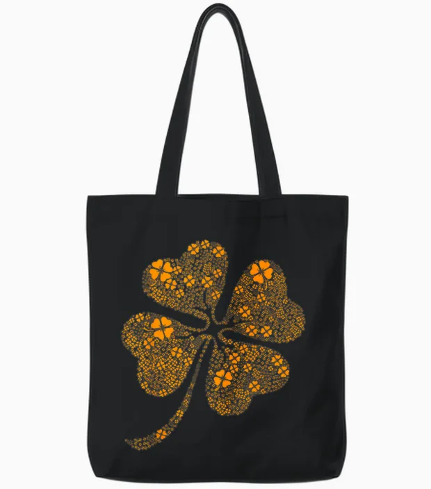 Funny St Patrick's Day Ireland St Patrick's Day Clover T-Shirt, Green, S Tote Bags in Black