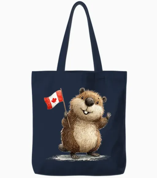 Smiling Canada Flannelette for Boys and Girls Tote Bags - Navy