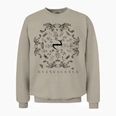 Evanescence Floral Moth Spiral Unisex Sweatshirt - Sand