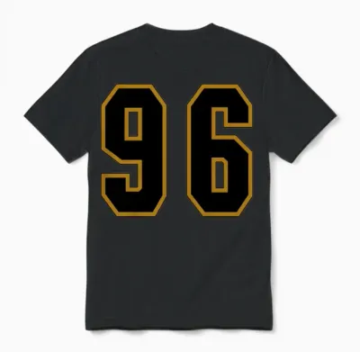 Jersey Number 96 Unisex T-Shirt - Black