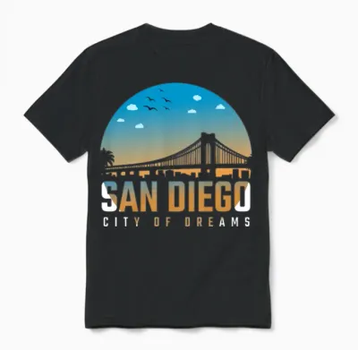 San Diego City of Dreams Unisex T-Shirt - Black