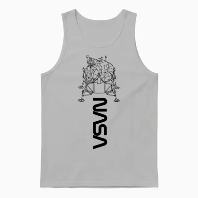 Nasa Apollo 11 Lunar Module Worm Logo T-Shirt, Grey, S Unisex Tank Top - Ash