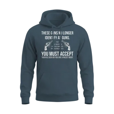 These Guns No Longer Identify as Guns Funny Gun Unisex Hoodie - Dark Heather