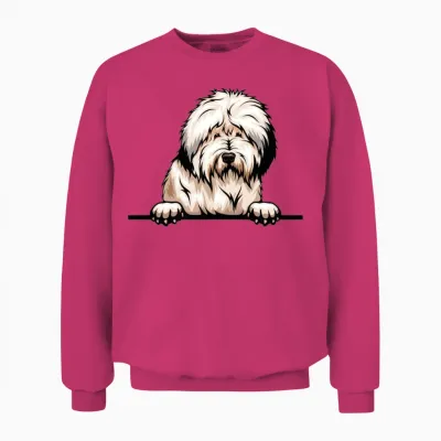 Bobtail Dog Unisex Sweatshirt - Heliconia
