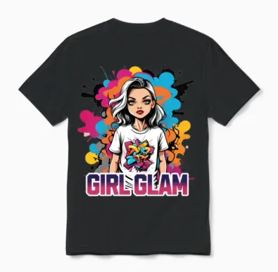 'girl Glam' Graffiti Girl Gd Unisex T-Shirt - Black