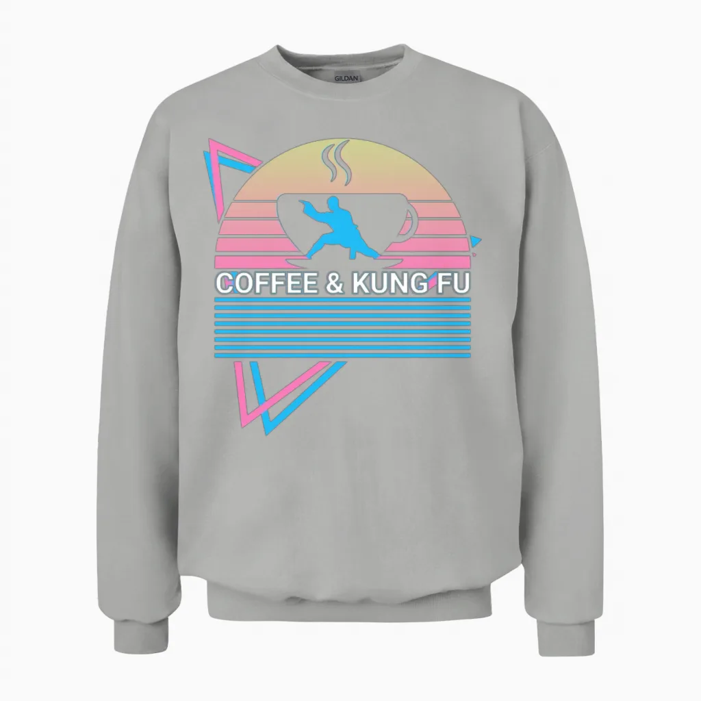 Kung Fu Retro Unisex Sweatshirt in Ash