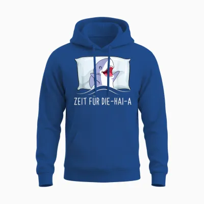 Zeit Für Die Haia Hai Sleep Shirt Tired Sleep Pyjama T-Shirt, Black Unisex Hoodie - Royal
