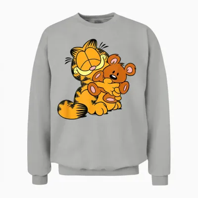 Garfield Hugging Pooky T-Shirt, Gray Unisex Sweatshirt - Ash