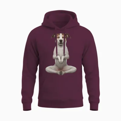 Dog Yoga Unisex Hoodie - Maroon