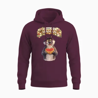 Loup Le Mal Aimé Cadeau Fete Des Meres Bonne Fete Maman Aime Unisex Hoodie - Maroon