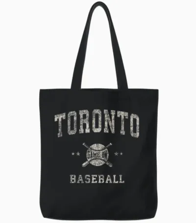 Toronto Vintage Baseball Throwback Retro Design Tote Bags - Black