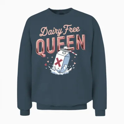 Dairy Free Queen Milk Dairy Allergy Lactose Intole Unisex Sweatshirt - Dark Heather