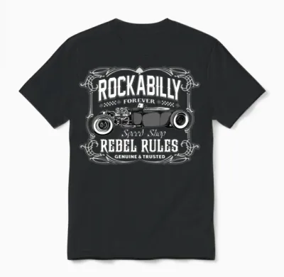 Rockabilly Rebel Cars Unisex T-Shirt - Black