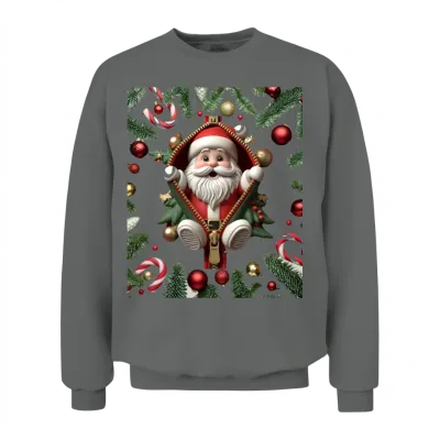 Funny Santa Unisex Sweatshirt - Graphite Heather
