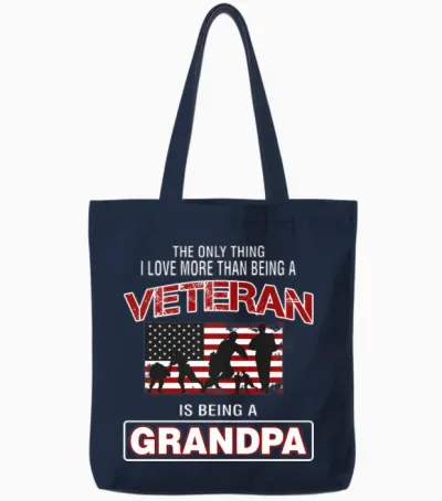 Veteran Is Being a Grandpa Tote Bags - Navy