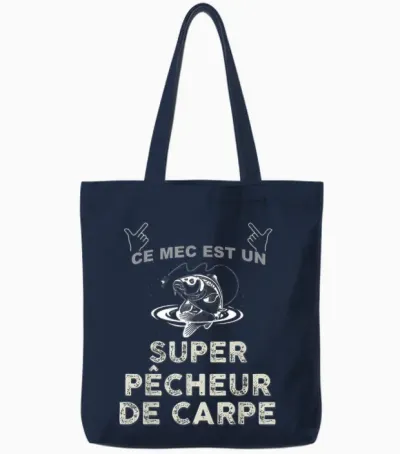 Ce Mec Est Un Super Pêcheur De Carpe Humour Tote Bags - Navy