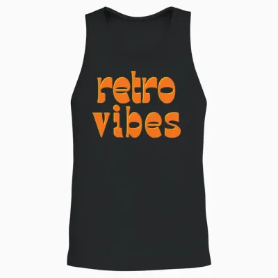 Retro Vibes Unisex Tank Top - Black
