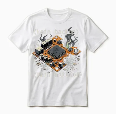 T-Shirt with German Text "kein Backup Kein Mitleid Code Admin It [german Unisex T-Shirt - White