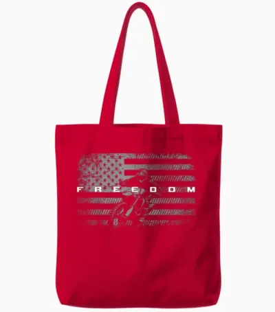 American Flag Dirt Bike Motocross Tote Bags - Red