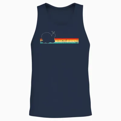 Snail Retro Unisex Tank Top - Navy