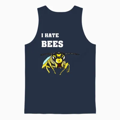 Funny Wasp Shirt I Hate Bees Unisex Tank Top - Navy