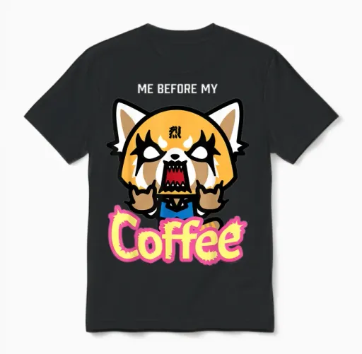 Aggretsuko I Need My Coffee Rage Unisex T-Shirt in Black