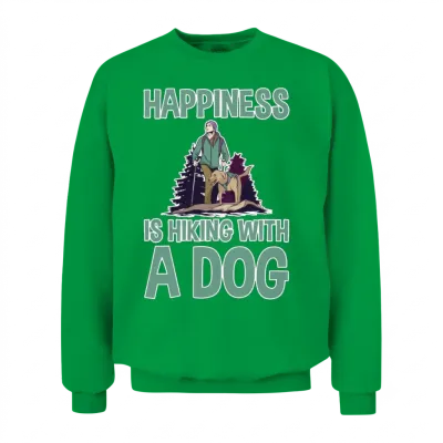 Happiness Is Hiking with a Dog 2 Unisex Sweatshirt - Irish Green