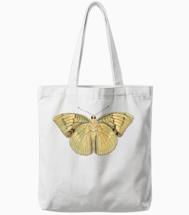 Butterfly Vintage Retro Illustration Tote Bags - White