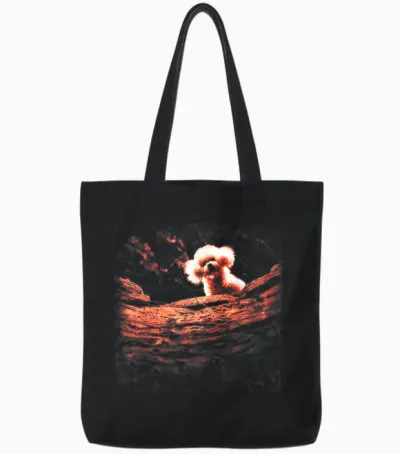 A Little Lamb in the Killer Silence Cute Poodle Horror Movie Tote Bags - Black