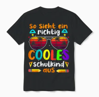 Kinder Tschüss Kindergarten Ich Rocke Jetzt Die Schule Schulkind Unisex T-Shirt - Black