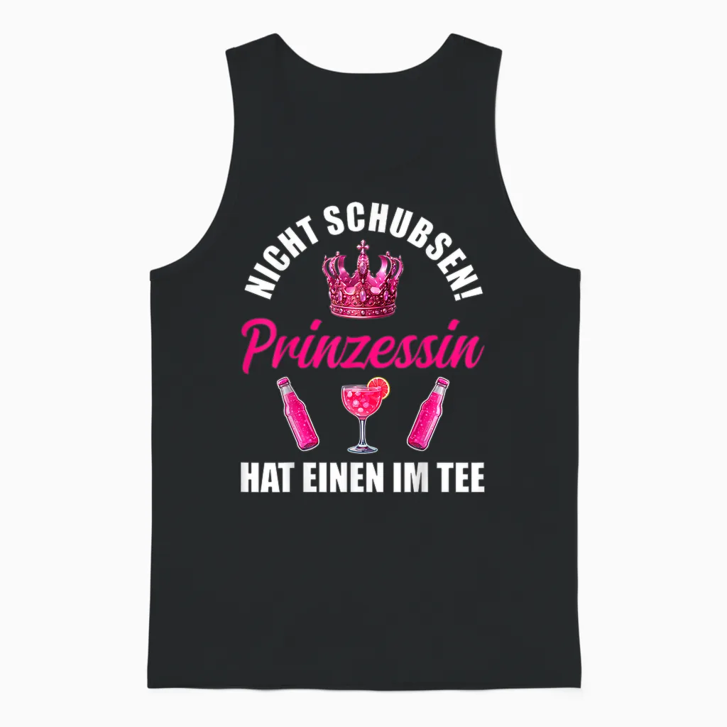 Princess Not Pushing Jga Party Mallorca Malle Saufen T-Shirt, Black Unisex Tank Top in Black
