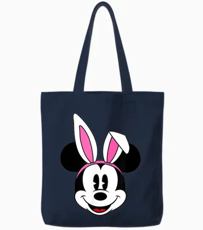 Amazon Essentials Disney Mickey Mouse Spring Easter Bunny Ears Tote Bags - Navy
