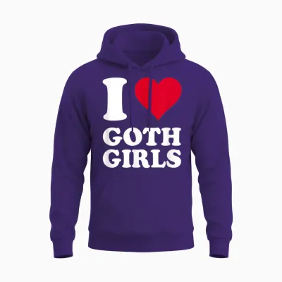 Rotes Herz Ich Liebe Goth Girls Unisex Hoodie - Purple