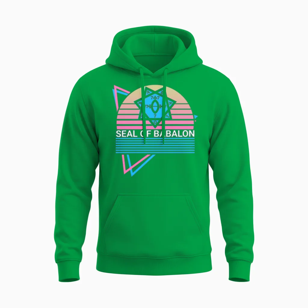 Seal of Babalon Retro Unisex Hoodie in Irish Green