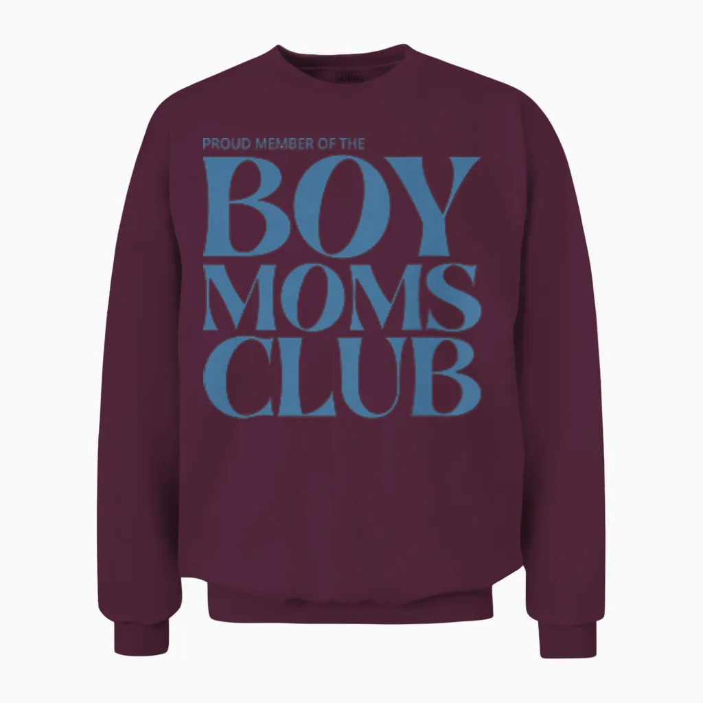 Boy Moms Club Mom Gift Unisex Sweatshirt in Maroon