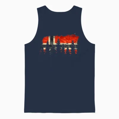Mountain Nature Norway Flag Scandinavia Norway T-Shirt, Black Unisex Tank Top - Navy