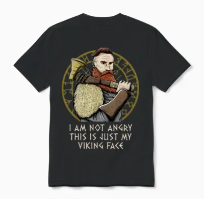This Is Just My Mythology Face Funny Norwegian Unisex T-Shirt - Black