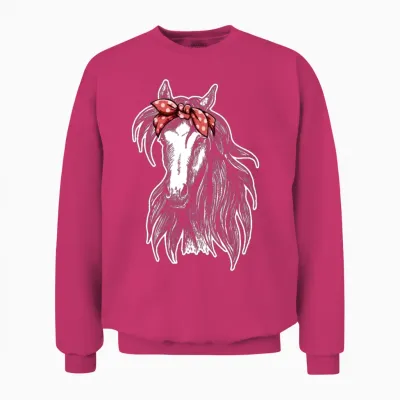 Horse Wearing Bandana Unisex Sweatshirt - Heliconia